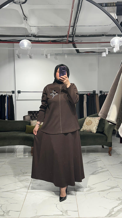 Oysho Kumaş Spor Dikişli Boncuk İşlemeli Takım