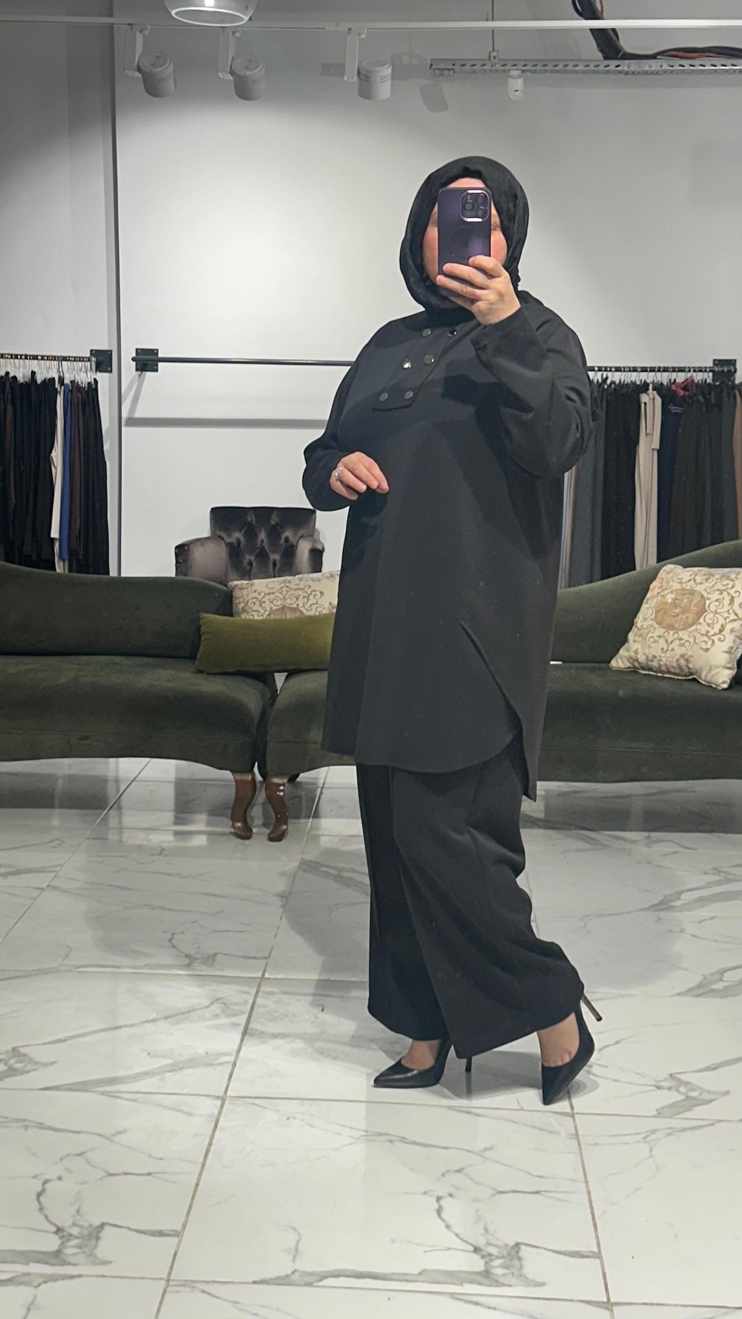 Yanı Kapaklı Ön Düğme Detay Pantolon Takım