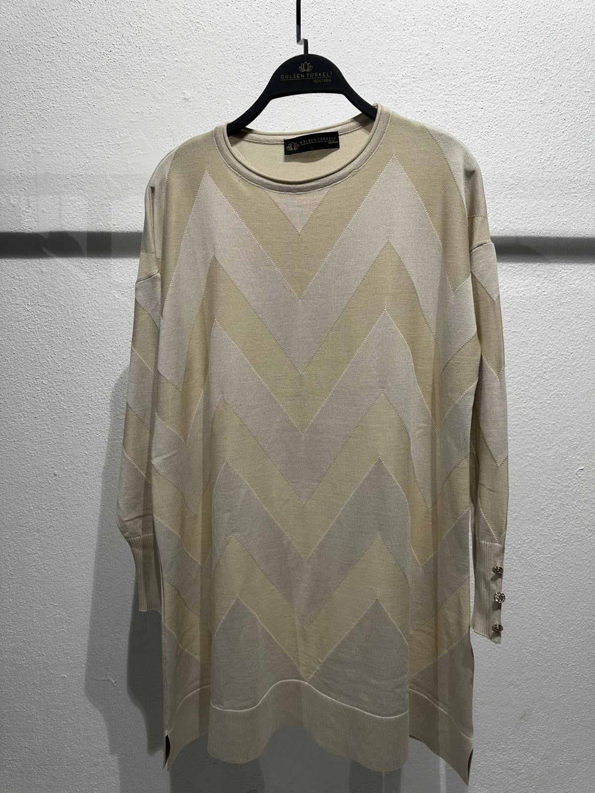 Zikzak Desen Merserize Triko