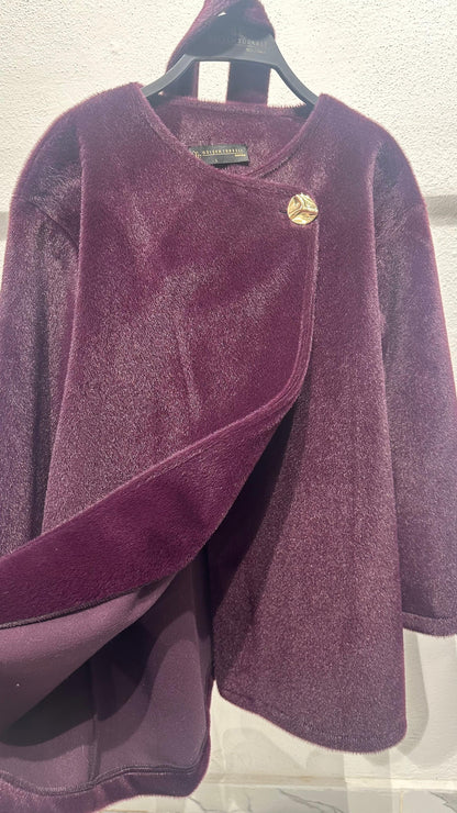 Tay Tüyü Yandan Kapama Astarlı Kaban