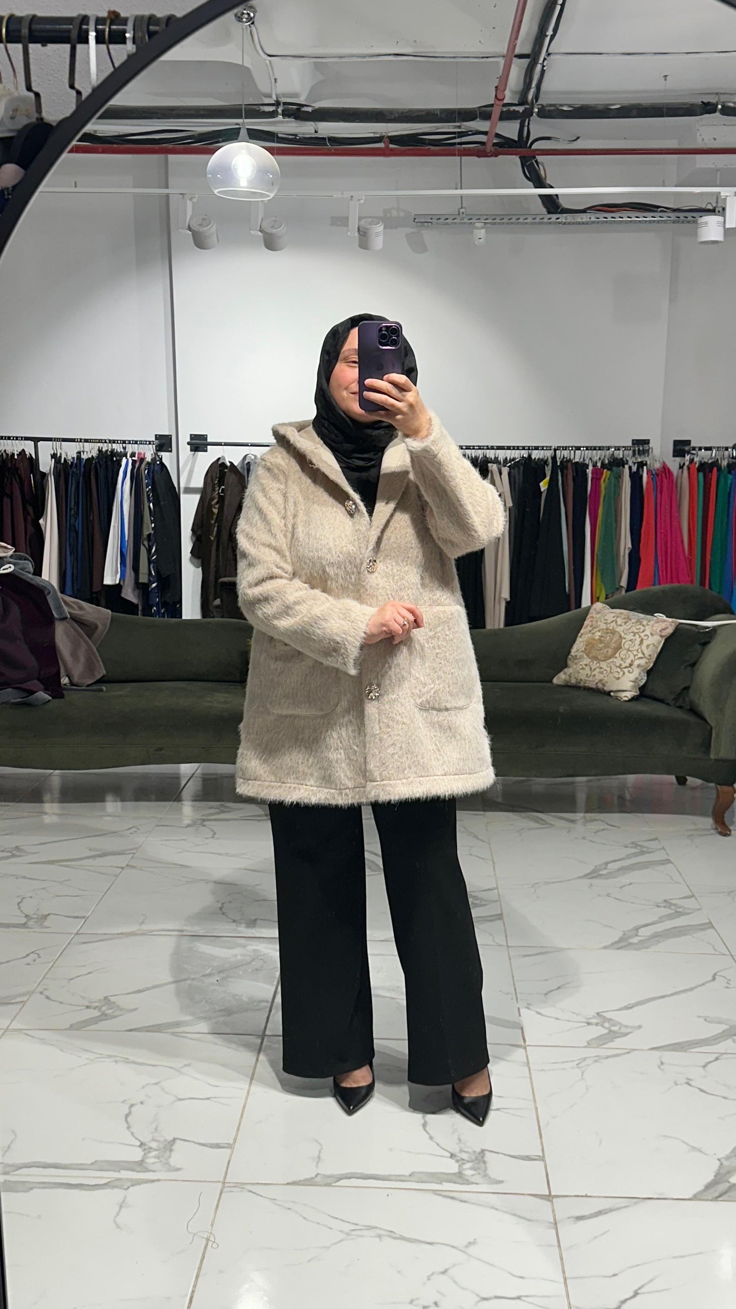 Kırçıllı Kumaş Spor Cepli Astarsız Kaban