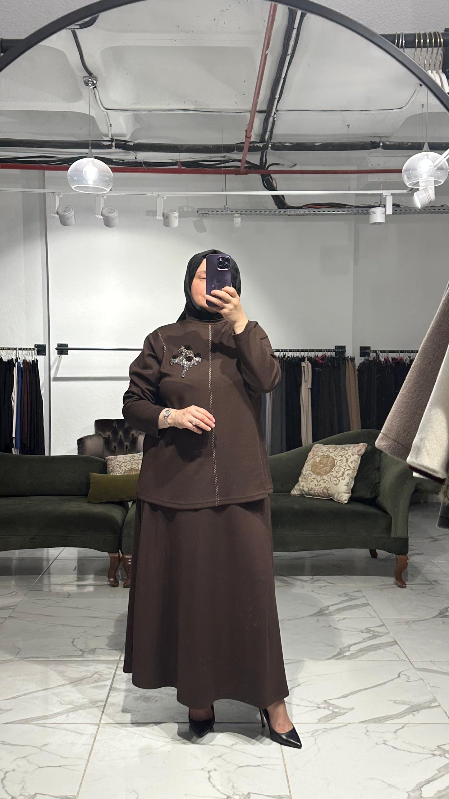 Oysho Kumaş Spor Dikişli Boncuk İşlemeli Takım