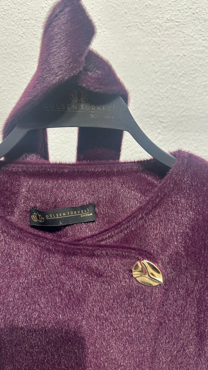 Tay Tüyü Yandan Kapama Astarlı Kaban