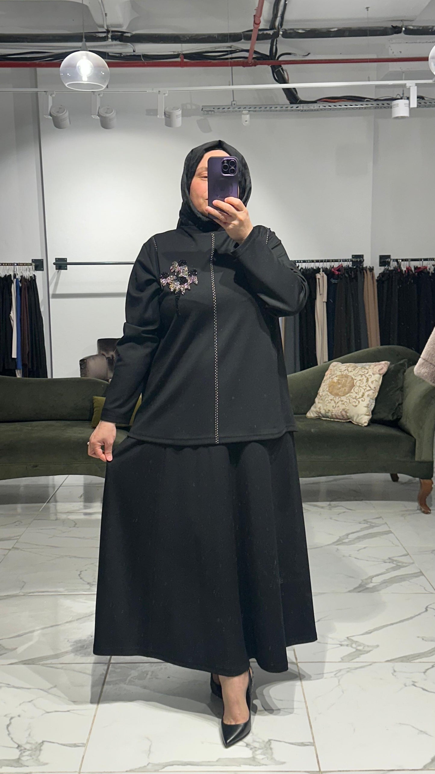 Oysho Kumaş Spor Dikişli Boncuk İşlemeli Takım