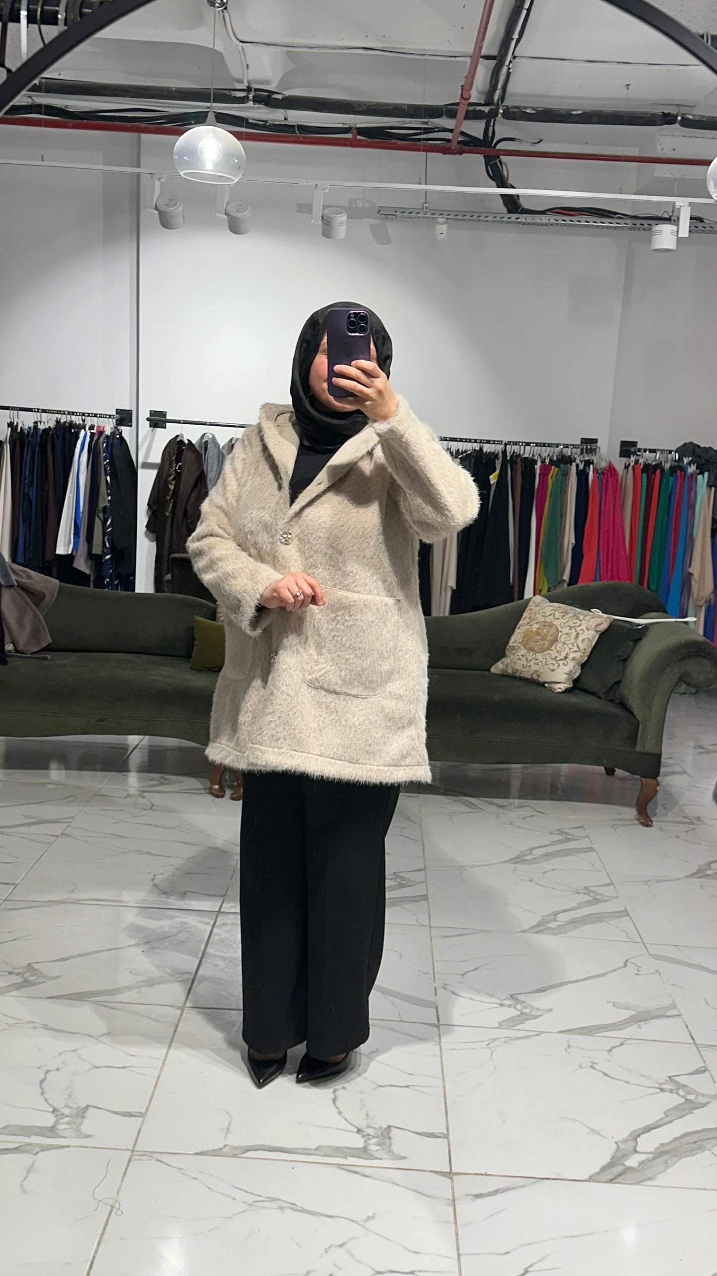 Kırçıllı Kumaş Spor Cepli Astarsız Kaban