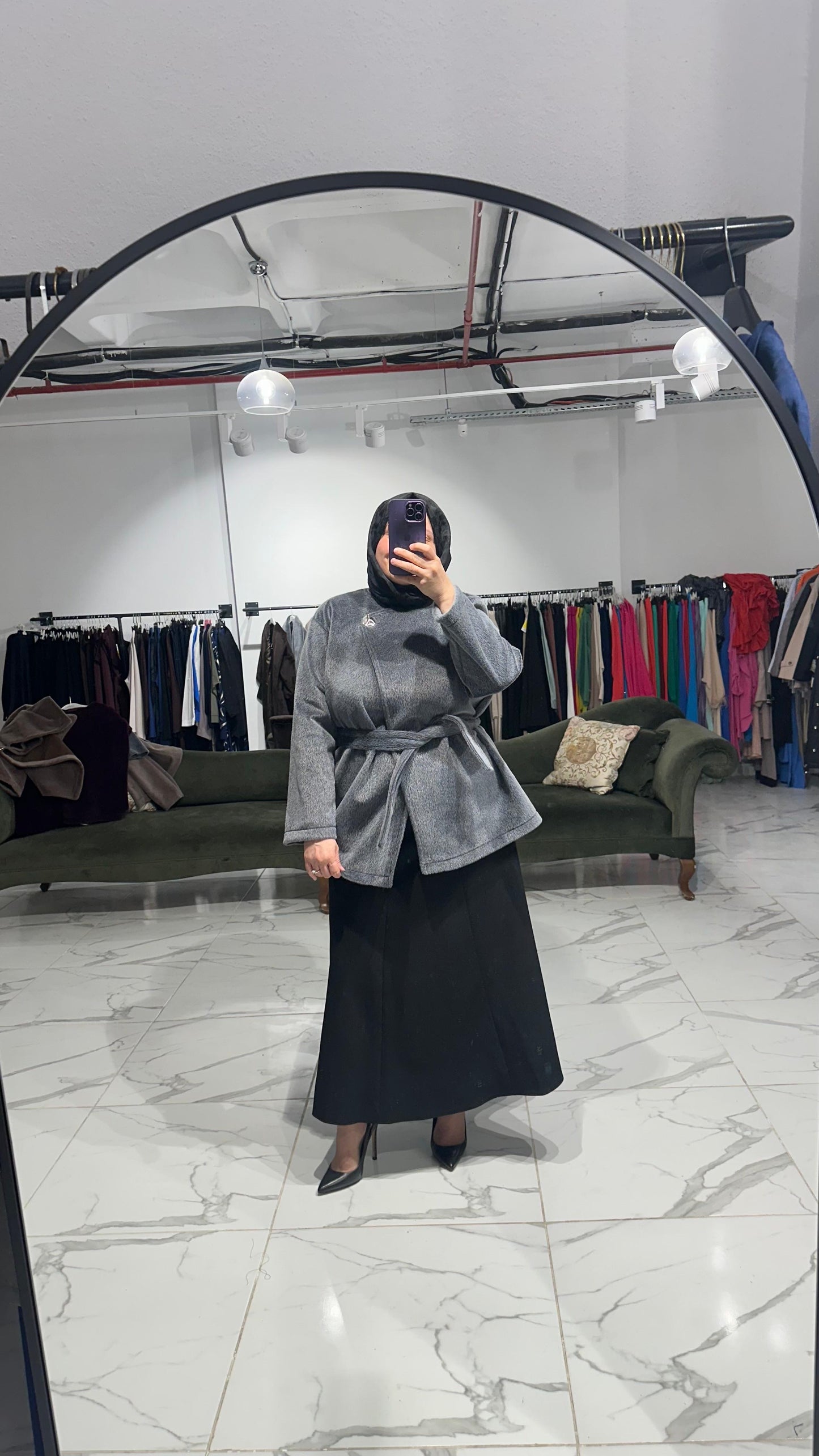 Tay Tüyü Yandan Kapama Astarlı Kaban