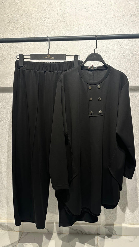 Yanı Kapaklı Ön Düğme Detay Pantolon Takım