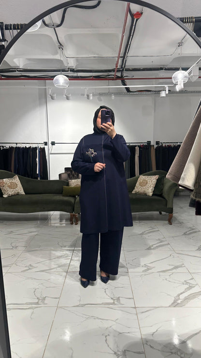 Oysho Kumaş Spor Dikişli Boncuk İşlemeli PantolonluTakım