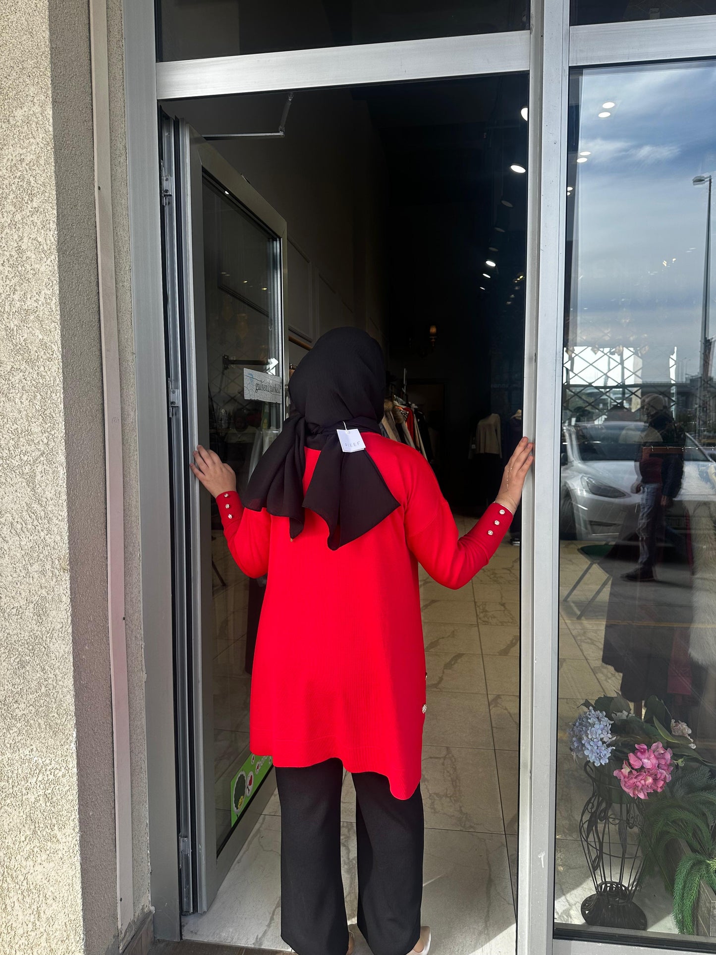 Merserize Soğuk İplik Örme Bluz Düğme Detaylı