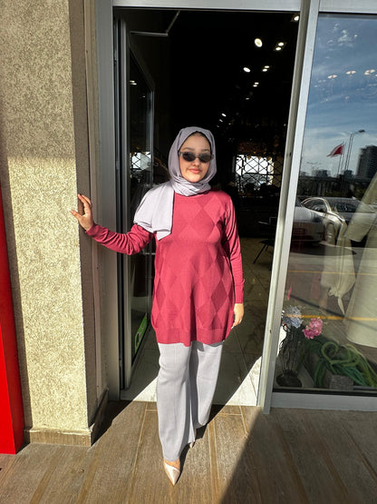 Baklava Desen Merserize Bluz