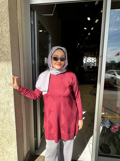 Baklava Desen Merserize Bluz