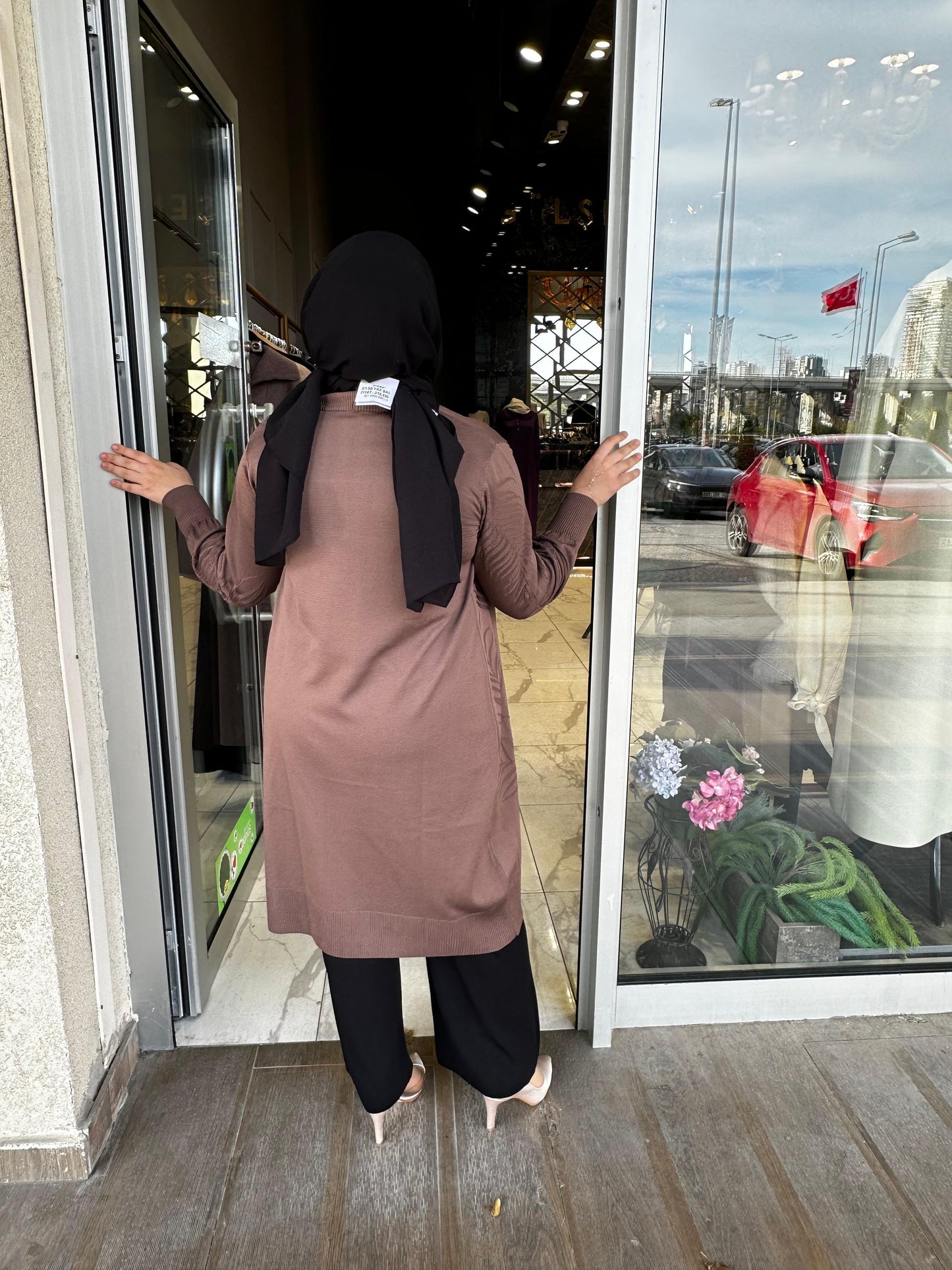 Yaprak Desen Merserize Hırka