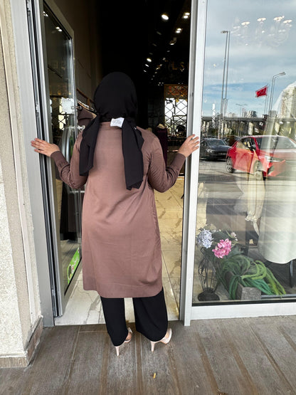 Yaprak Desen Merserize Hırka