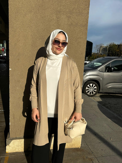 Yaprak Desen Merserize Hırka