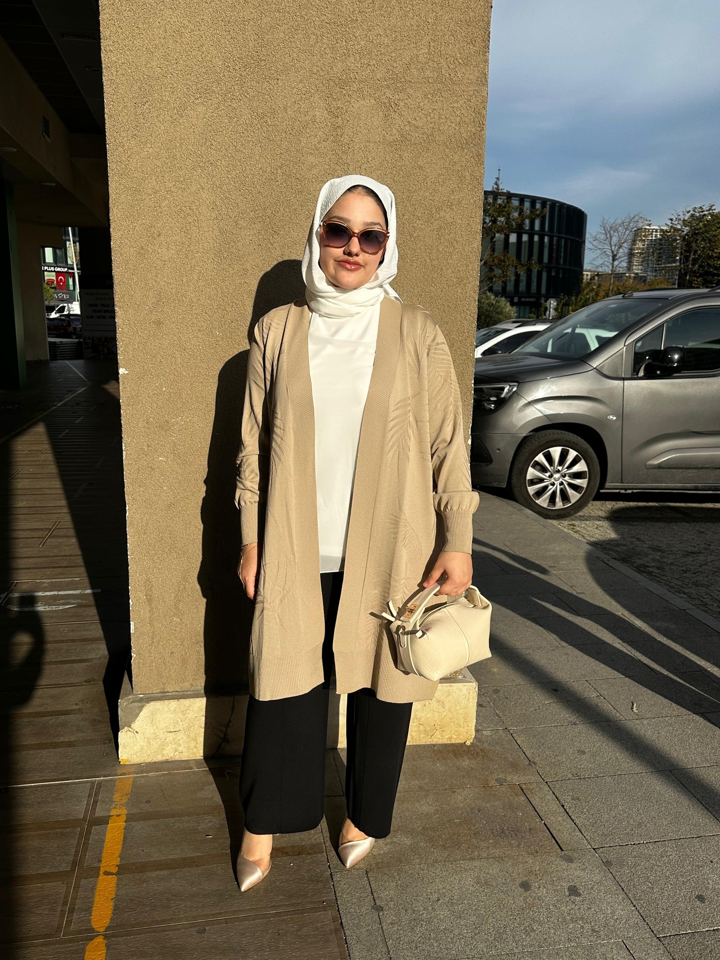 Yaprak Desen Merserize Hırka