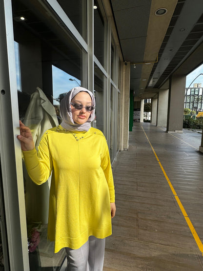 Yaka Taş İşleme Soğuk İplik Merserize Bluz