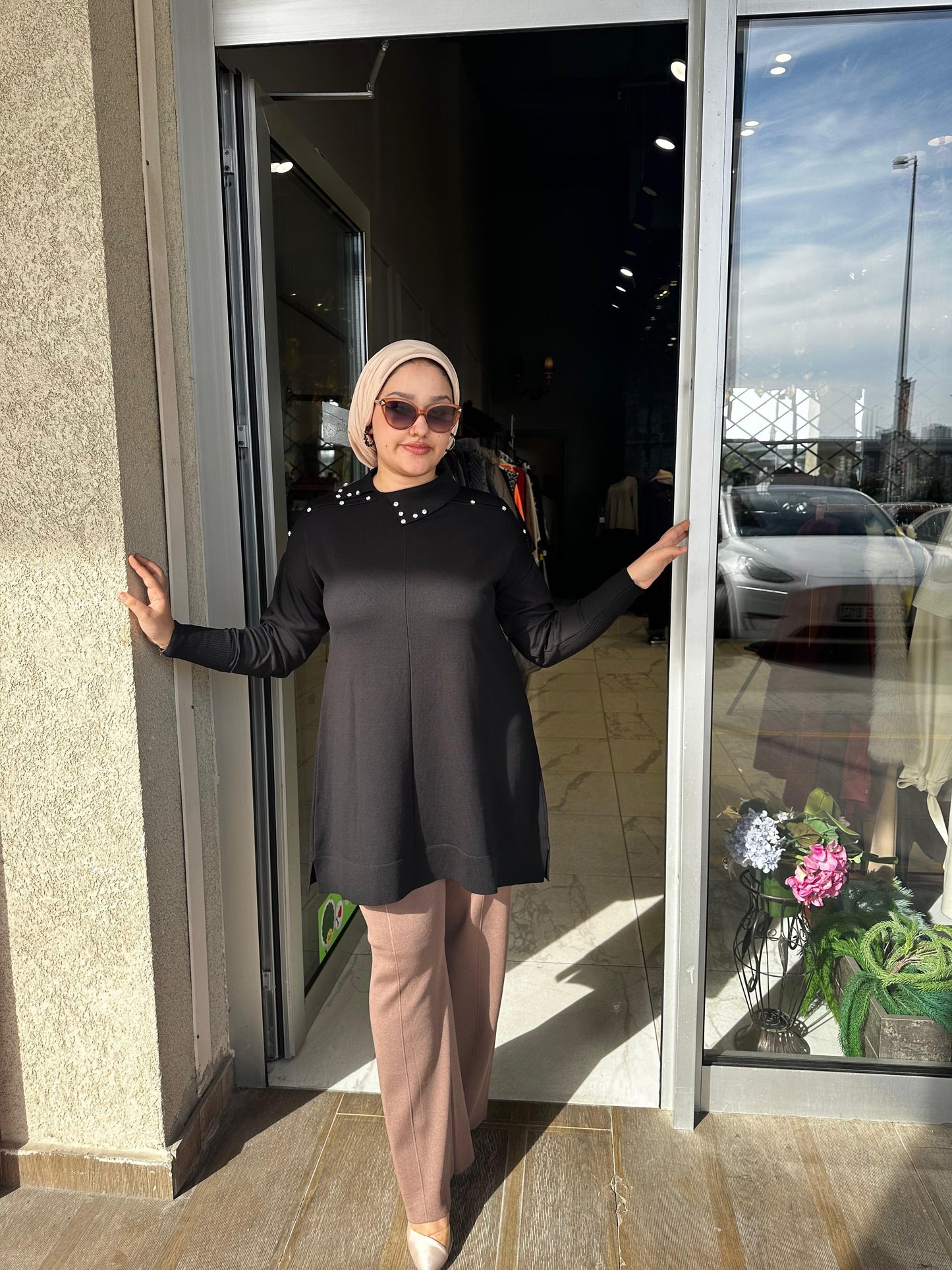 Yaka Taş İşleme Soğuk İplik Merserize Bluz