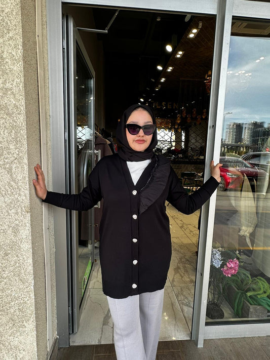 Yaka Fırfır Detay Merserize Hırka