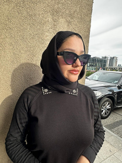 Yaka Taş Kol Çizgi Detaylı Merserize Pantolon Takım