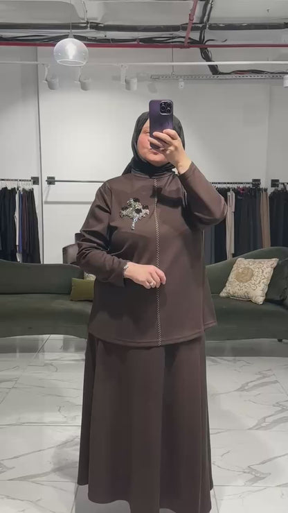 Oysho Kumaş Spor Dikişli Boncuk İşlemeli Takım