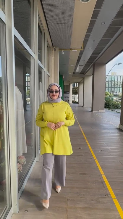 Yaka Taş İşleme Soğuk İplik Merserize Bluz